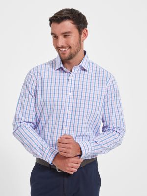 Schoffel Hebden Tailored Shirt Blue/Pink Check