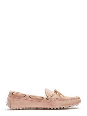 Chatham Aria Suede Driving Moccasins Pink