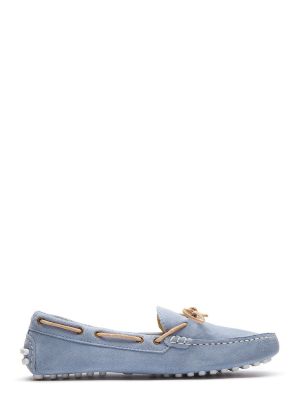 Chatham Aria Suede Driving Moccasins Sky Blue