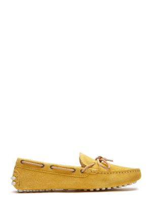 Chatham Aria Suede Driving Moccasins Yellow