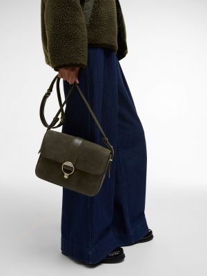 Barbour Rosa Suede & Leather Crossbody Bag Olive